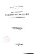 List of References on Europe and International Politics in Relation to the Present Issues