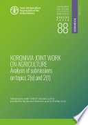 Koronivia Joint Work on Agriculture  Analysis of submissions on topics 2 e  and 2 f 