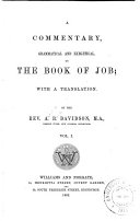 A Commentary, Grammatical and Exegetical, on the Book of Job
