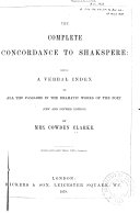 The Complete Concordance to Shakespeare