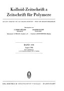 Kolloid Zeitschrift   Zeitschrift f  r Polymere