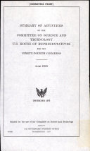 Summary of Activities of the Committee on Science and Technology