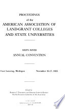 Proceedings of the American Association of Land-Grant Colleges and State Universities
