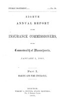 Annual Report of the Commissioner of Insurance of the Commonwealth of Massachusetts