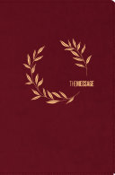 The Message Deluxe Gift Bible  Large Print  Leather Look  Cranberry Laurels   The Bible in Contemporary Language