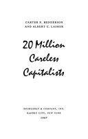 20 Million Careless Capitalists Book