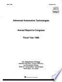 Advanced Automotive Technologies: Annual Report to Congress, Fiscal Year 1996