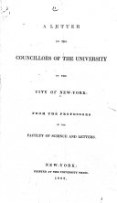 A Letter to the Councillors of the University of the City of New-York