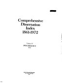 Comprehensive Dissertation Index, 1861-1972: Psychology