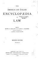 The American and English Encyclopedia of Law