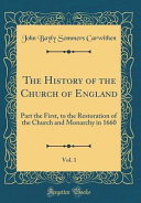 The History Of The Church Of England Vol 1