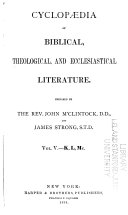 Cyclopædia of Biblical, Theological, and Ecclesiastical Literature