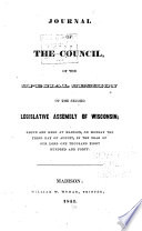 Journal Of The Council Of The Legislative Assembly Of Wisconsin