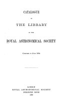 Catalogue of the Library of the Royal Astronomical Society