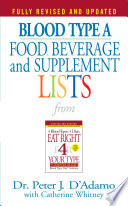 Blood Type A Food  Beverage and Supplement Lists
