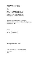Advances in Automobile Engineering Book