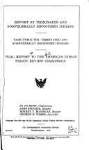 Final Report to the American Indian Policy Review Commission