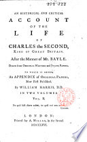 An Historical and Critical Account of the Life of Charles II Book
