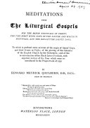 Meditations Upon the Liturgical Gospels for the Minor Festivals of Christ