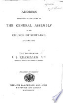 Address Delivered at the Close of the General Assembly of the Church of Scotland 3d June 1867