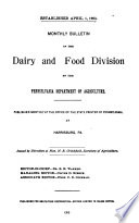 Monthly Bulletin of the Dairy and Food Division of the Pennsylvania Department of Agriculture Book
