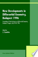 New Developments in Differential Geometry  Budapest 1996 Book