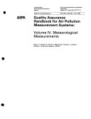 Quality Assurance Handbook for Air Pollution Measurement Systems: Meteorological measurements