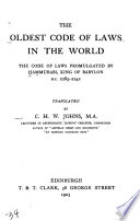 The Oldest Code of Laws in the World Book