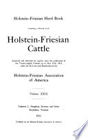 Holstein Friesian Herd book  Containing a Record of All Holstein Friesian Cattle     Book