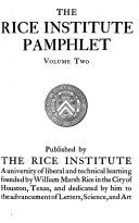 The Rice Institute Pamphlet