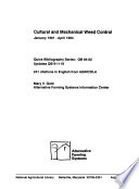 Cultural and Mechanical Weed Control