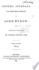 Letters  Journals  and Other Prose Writings of Lord Byron