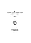 Ironmaking Conference Proceedings Book