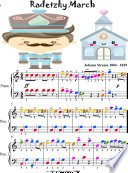 Radetzky March Easy Piano Sheet Music with Colored Notation