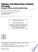 Publications of the National Bureau of Standards     Catalog Book