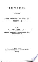 Discourses on some of the most Difficult Texts of Scripture PDF Book By James COCHRANE (One of the Ministers of Cupar-Fife.)