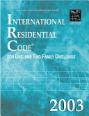 International Residential Code 2003 Book