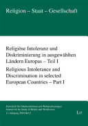 Religious Intolerance and Discrimination in Selected European Countries