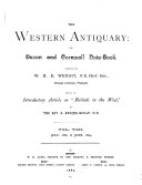 The Western Antiquary; Or, Devon and Cornwall Note-book