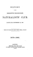 History of the Berwickshire Naturalists  Club