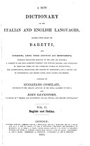 A new dictionary of the Italian and English languages
