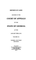 Reports of Cases Decided in the Court of Appeals of the State of Georgia at the