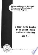 Recommendations for Improved Management of the Federal Student Aid Programs