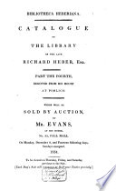 Auction catalogue  books of Richard Heber  8 to 24 December 1834