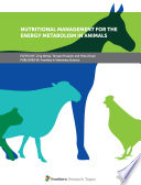 Nutritional Management for the Energy Metabolism in Animals