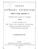 Bent s Literary Advertiser and Register of Engravings  Works on the Fine Arts