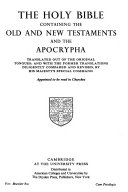 The Holy Bible Containing the Old and New Testaments and the Apocrypha