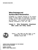 Read Pdf Mine Drainage and Surface Mine Reclamation  Mine reclamation  abandoned mine lands  and policy issues