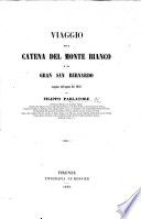 Viaggio Alla Catena Del Monte Bianco E Al Gran San Bernardo Eseguito Nell'agosto Del 1849