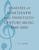 Analyses of Nineteenth  and Twentieth century Music  1940 2000